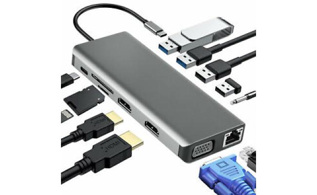 CONVERTER TYPE C TO TYPE C+2*HDTV+2*USB3.0+2*USB2.0+VGA+SD+TF+AUDIO+LAN (docking station)